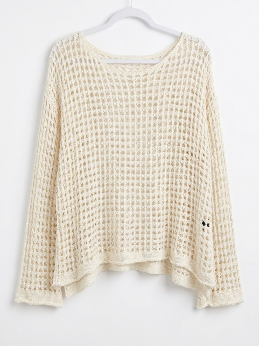 POL Open-Knit Cream Oversized Sweater